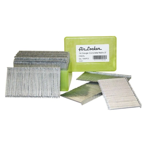 Air Locker Collated T-Nail, 2 in L, 14 ga, Galvanized, 1000 PK